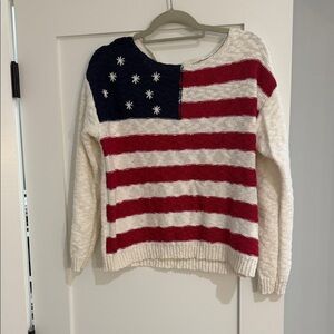 Lucky Brand Women's Flag Sweater - Red, White, and Blue